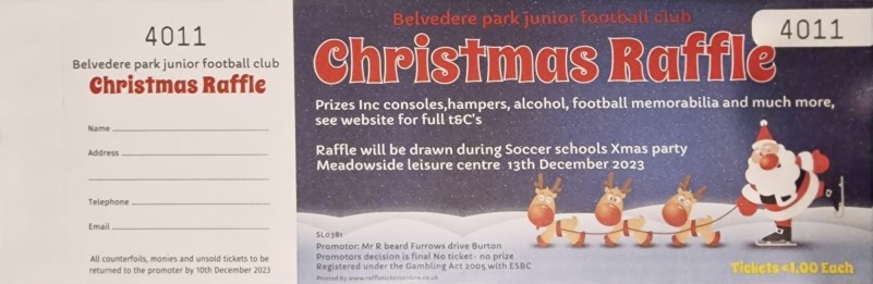 Belvedere Point Raffles Christmas Raffle 2023 - Belvedere Park FC